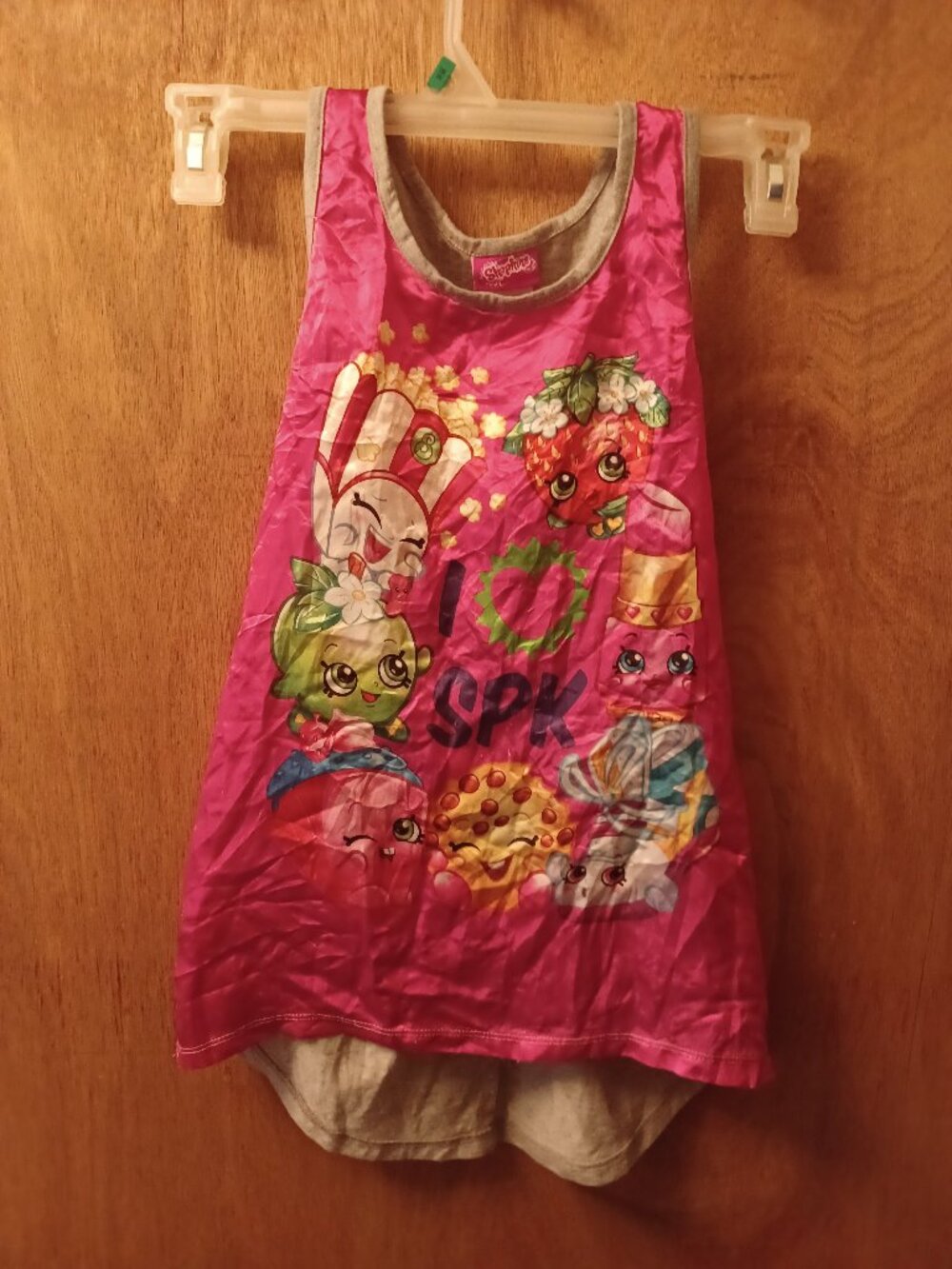 Shopkins Girls Tank Top Pink & Gray